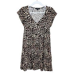 NWT La La Land Small Animal Print Vneck Swing Dress